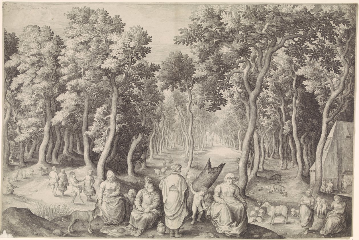 Bondefamilj i en skog av Nicolaes de Bruyn