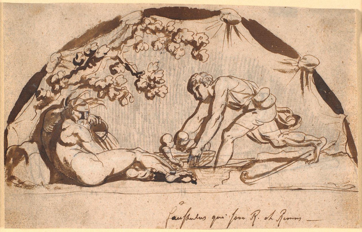 Hyrden Faustulus hitta Romulus och Remus av Nicolai Abildgaard