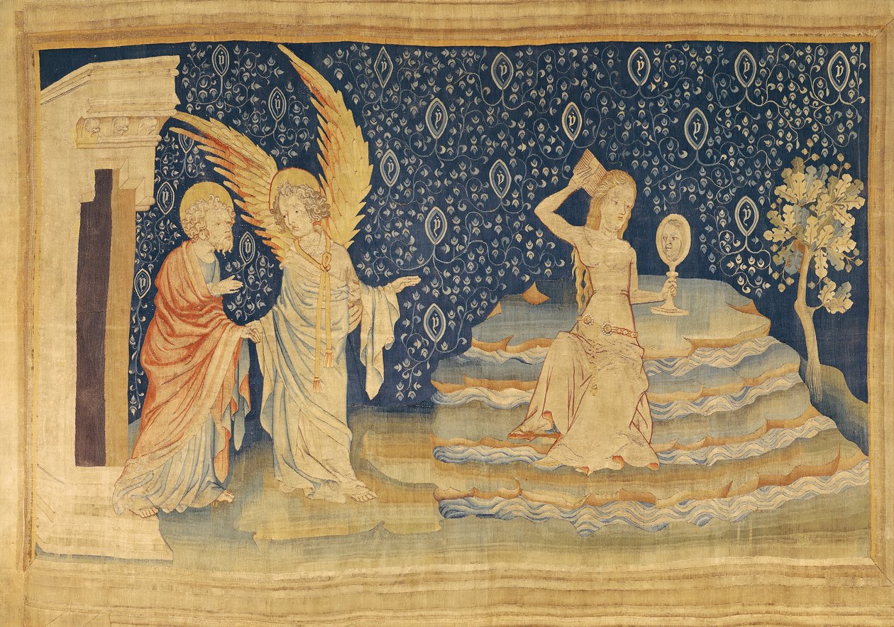 Babylons hora, nummer 64 från "Apokalypsen från Angers", 1373-87 (gobeläng) (se även 135911) av Nicolas Bataille