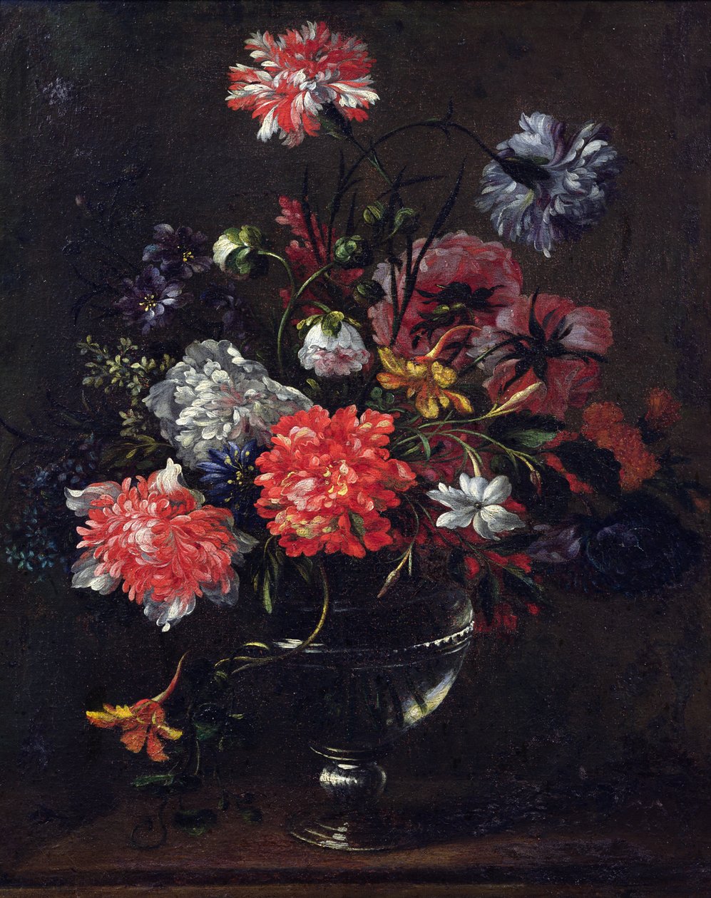Blommor i en glasvas av Nicolas Baudesson