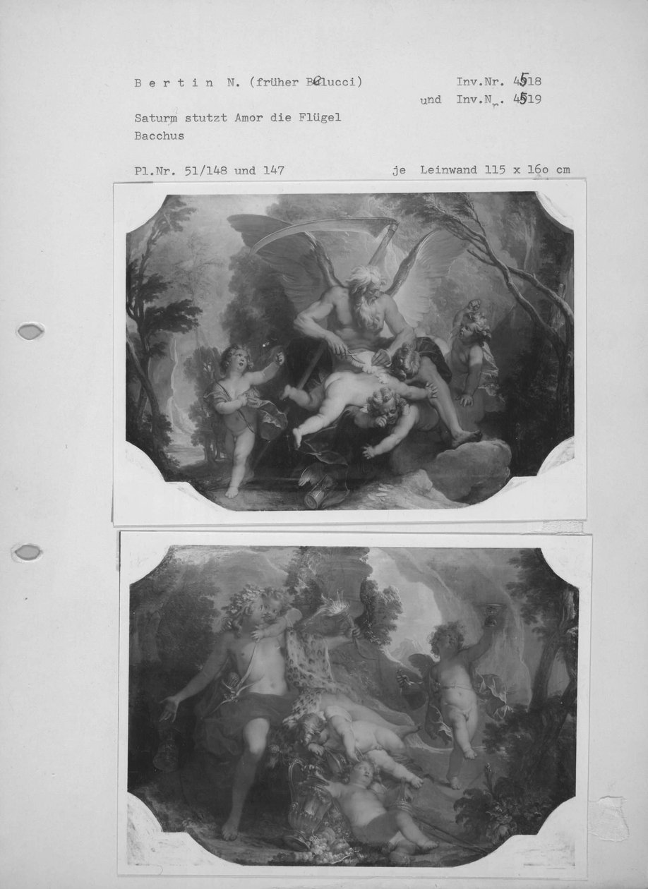 Bacchus med fyra sätter av Nicolas Bertin