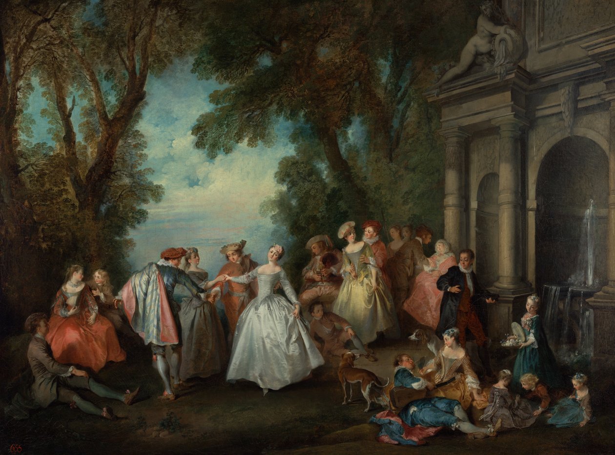 Dance before a Fountain av Nicolas Lancret