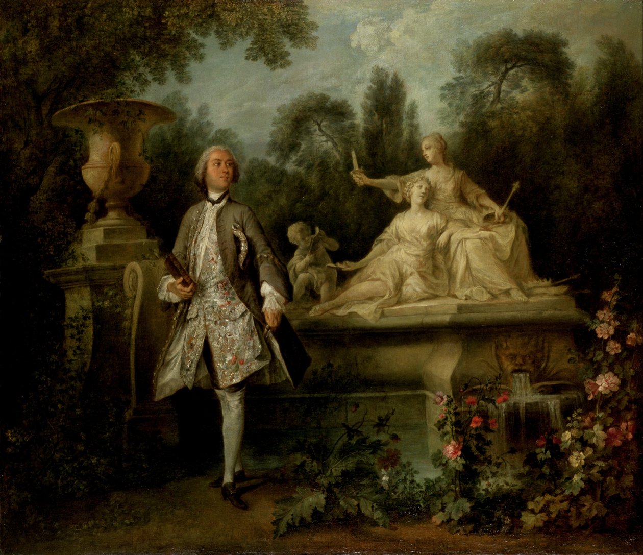 Portrait of the Actor Grandval av Nicolas Lancret