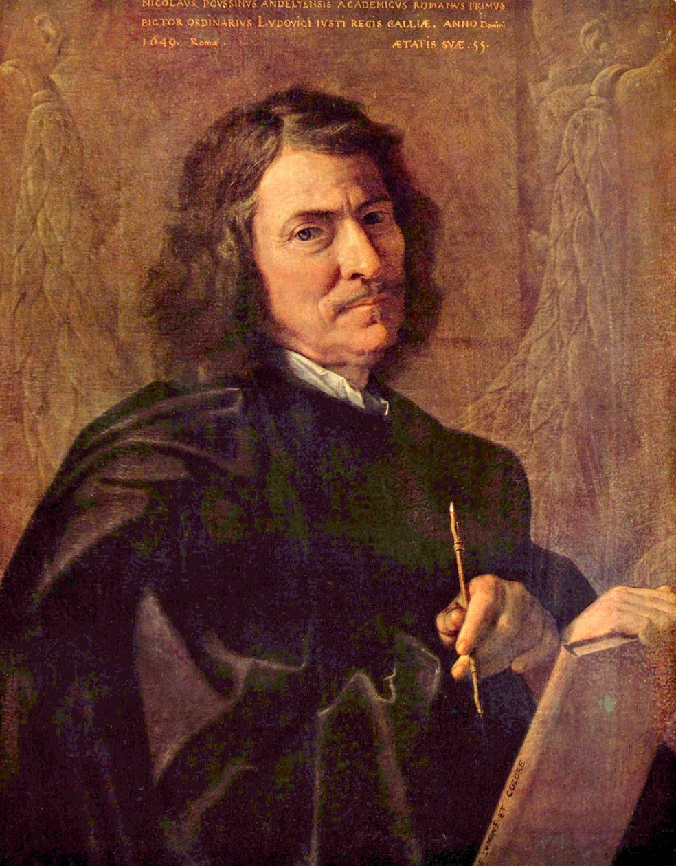 Selbstporträt des Künstlers av Nicolas Poussin