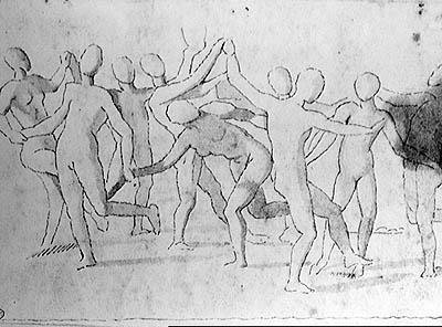 Studera för en Bacchanalia av Nicolas Poussin