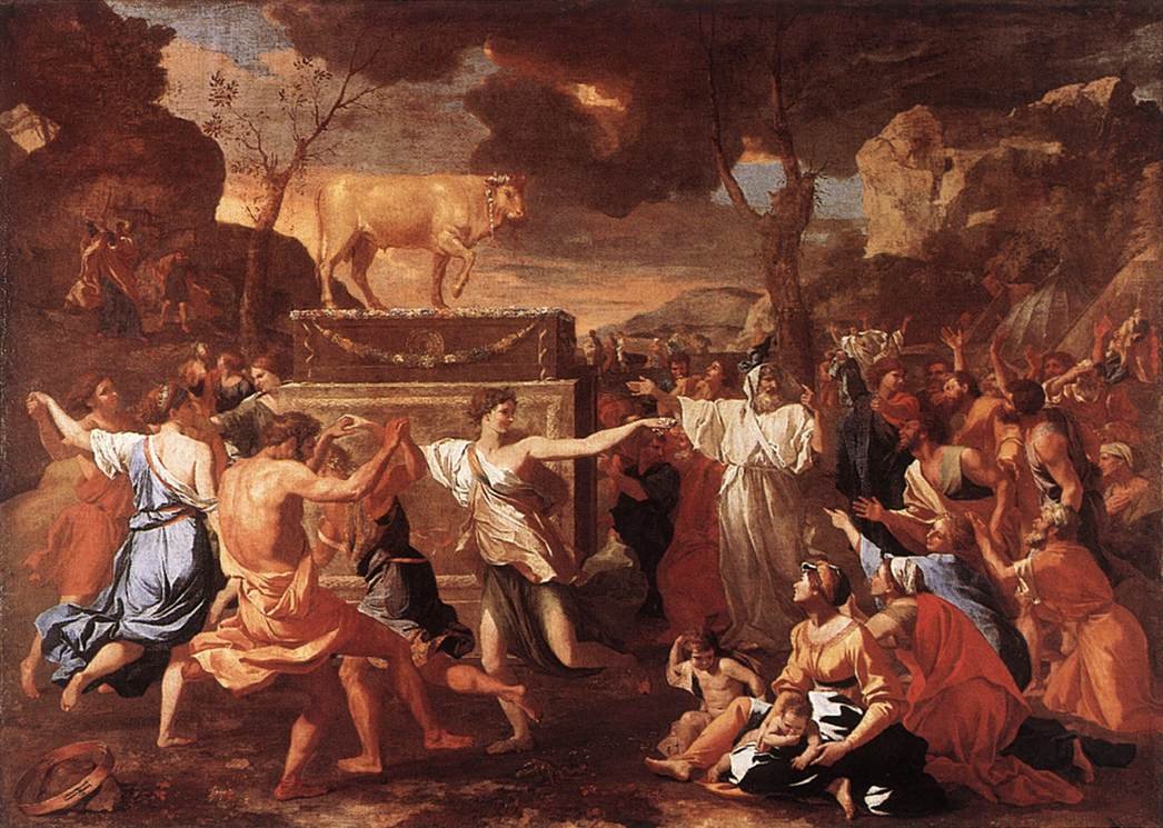 The Adoration of the Golden Calf av Nicolas Poussin
