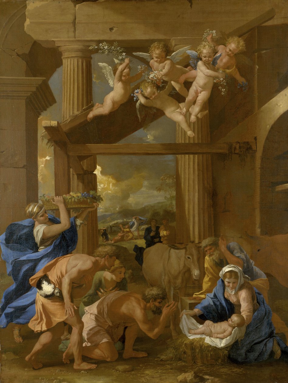Herdarnas tillbedjan, c.1633 av Nicolas Poussin