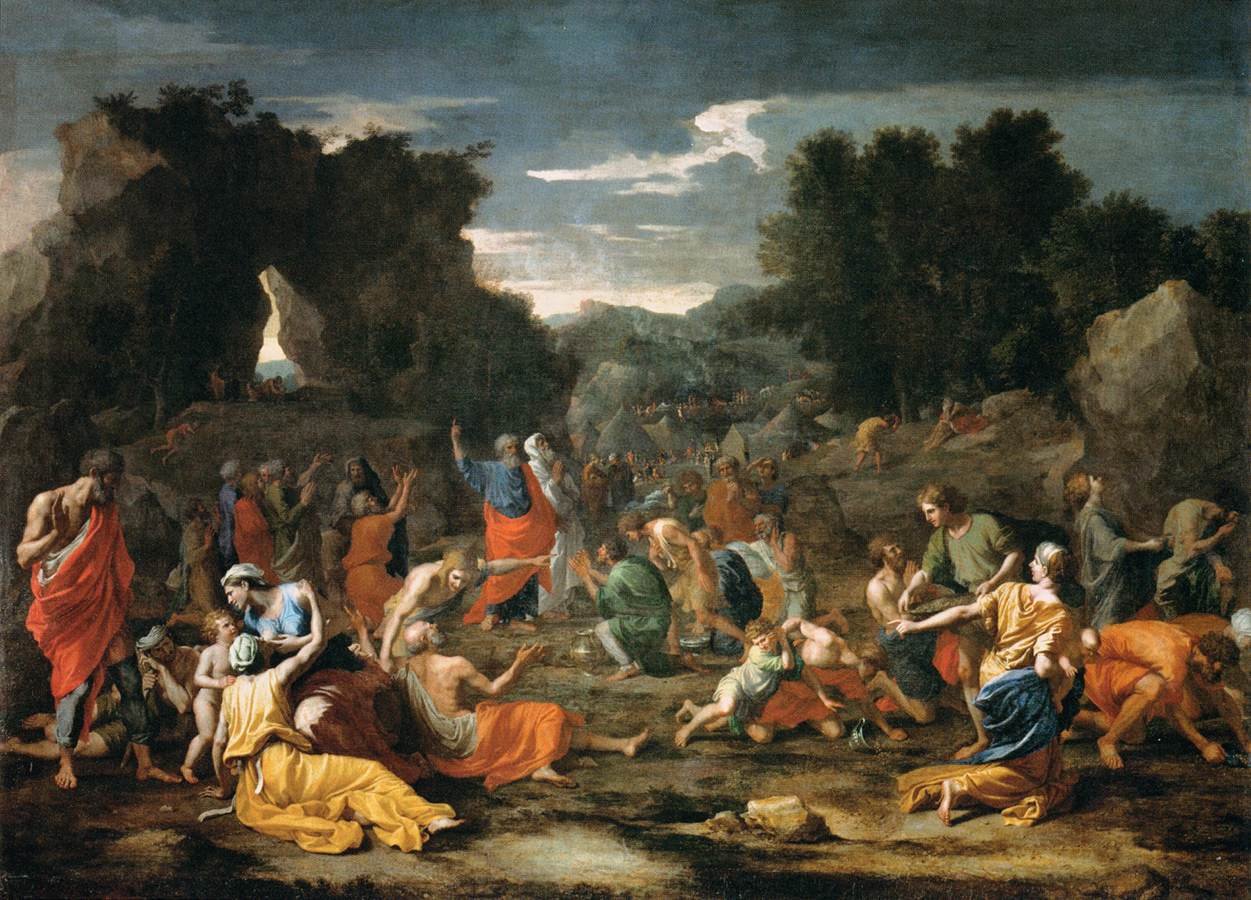 The Jews Gathering the Manna in the Desert av Nicolas Poussin