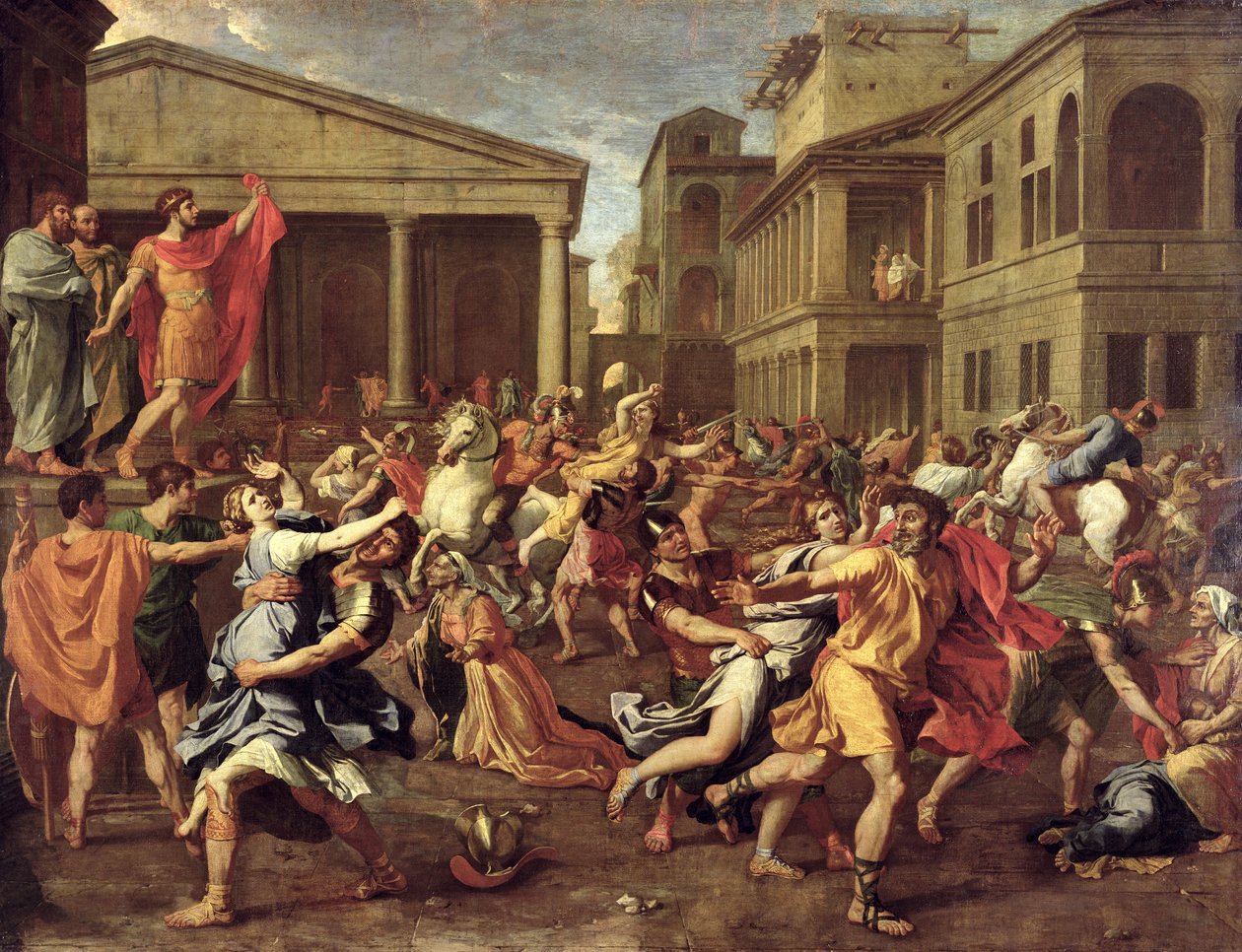 Sabinernas våldtäkt, c.1637-38 av Nicolas Poussin