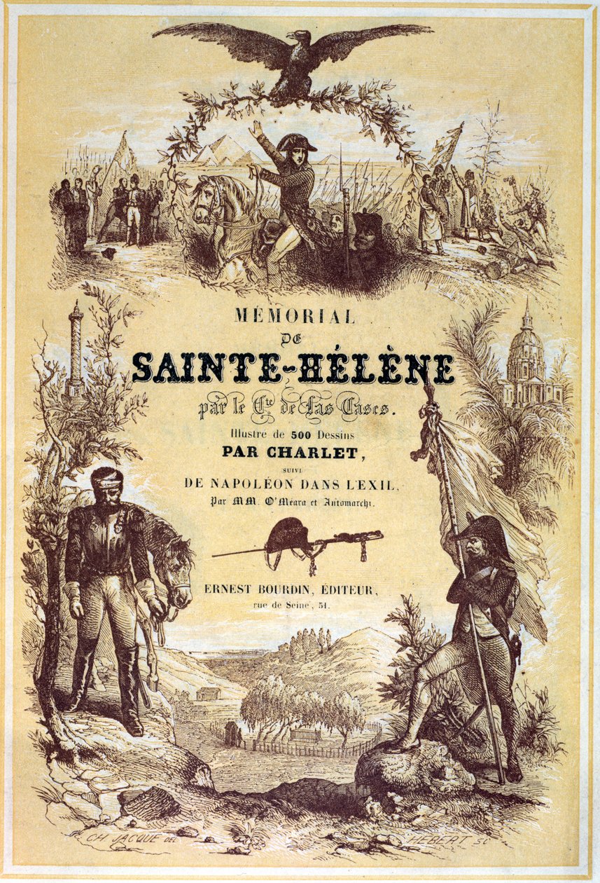 Framsida av "Memorial de Sainte-Helene" av Emmanuel de Las Cases (1766-1842), publicerad 1842. av Nicolas Toussaint Charlet