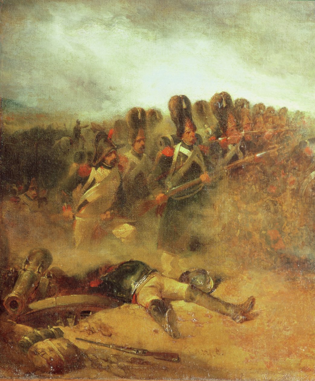Slaget vid Waterloo, 18 juni 1815 av Nicolas Toussaint Charlet
