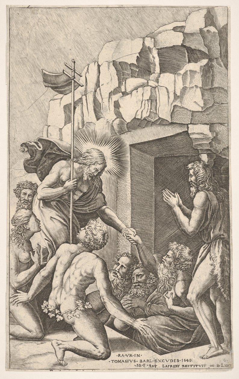 Kristus i Limbo, efter Rafael, 1541. av Nicolas Beatrizet