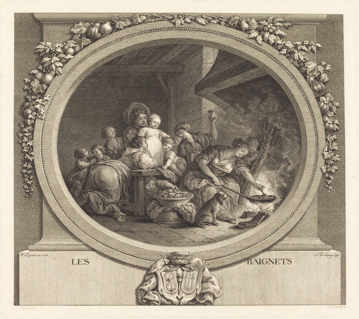 Munkar av Nicolas Delaunay after Jean Honoré Fragonard