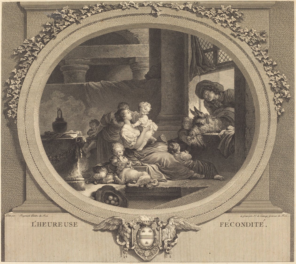 Den lyckliga fertiliteten av Nicolas Delaunay after Jean Honoré Fragonard