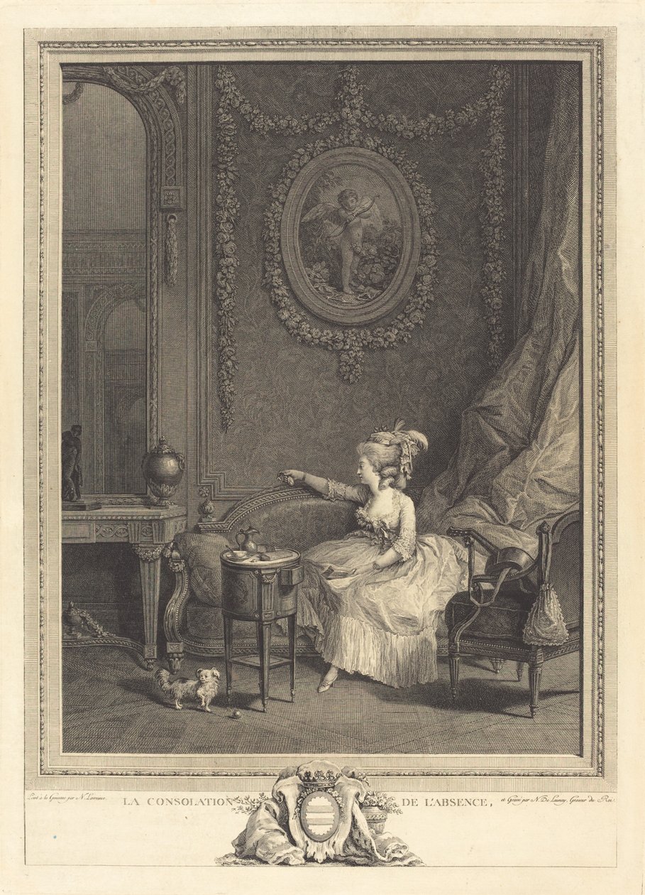 Frånvarans tröst av Nicolas Delaunay after Nicolas Lavreince