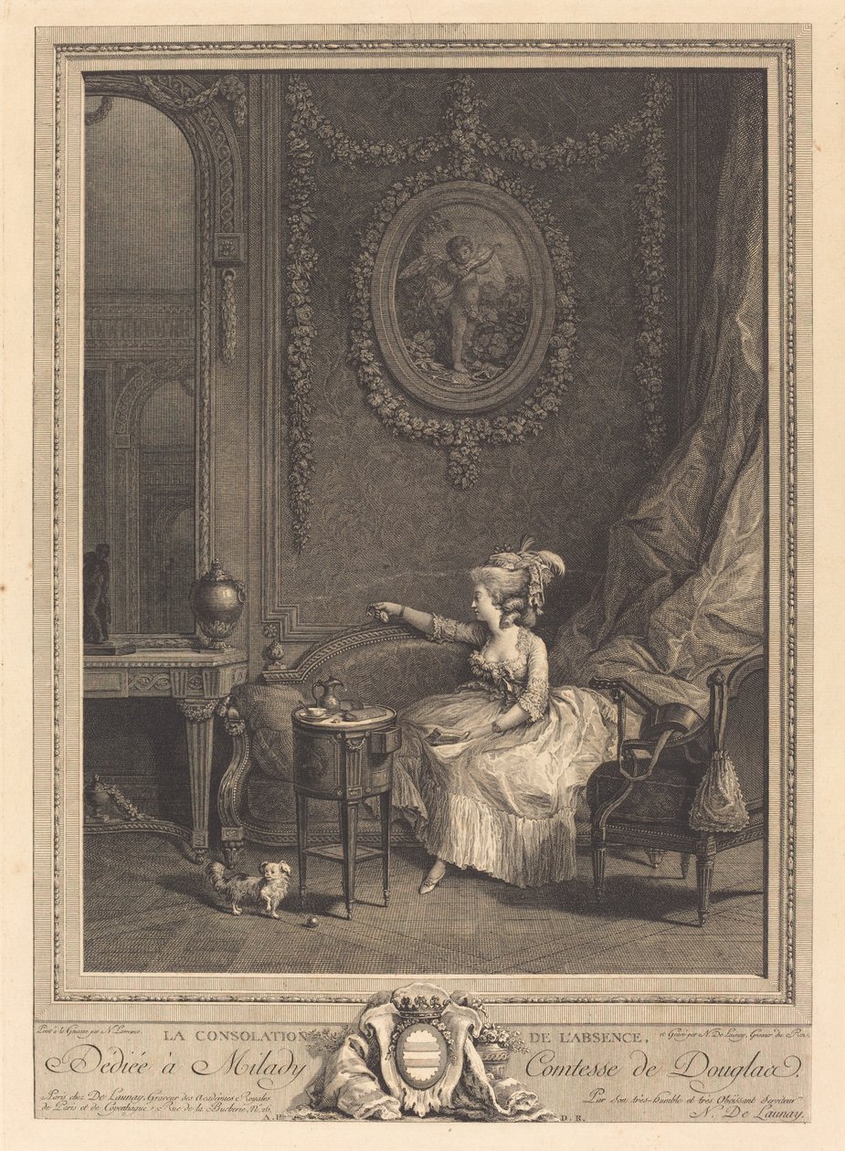 Frånvarans tröst av Nicolas Delaunay after Nicolas Lavreince