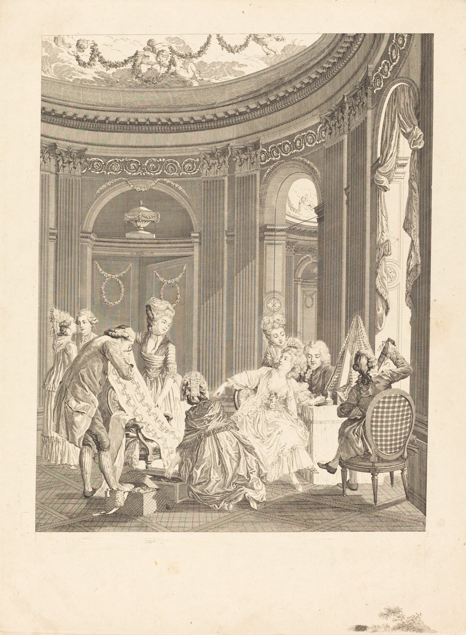 Vad säger abboten? av Nicolas Delaunay after Nicolas Lavreince
