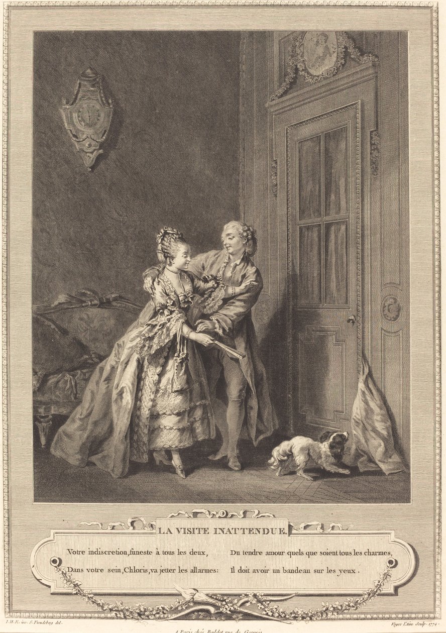 Det oväntade besöket av Nicolas Joseph Voyez after Sigmund Freudenberger