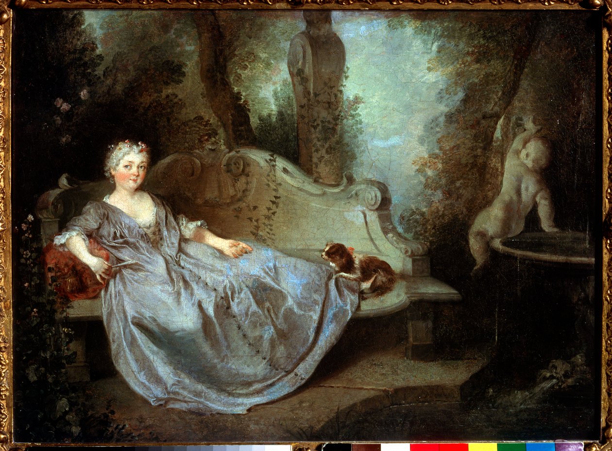 En dam i en trädgård, 1700-talet av Nicolas Lancret