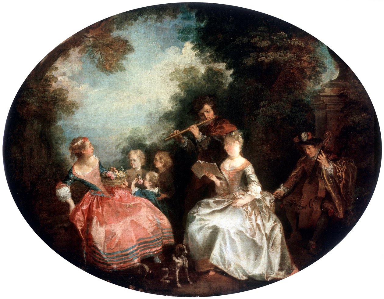 Konsert i en park, 1700-talet. av Nicolas Lancret