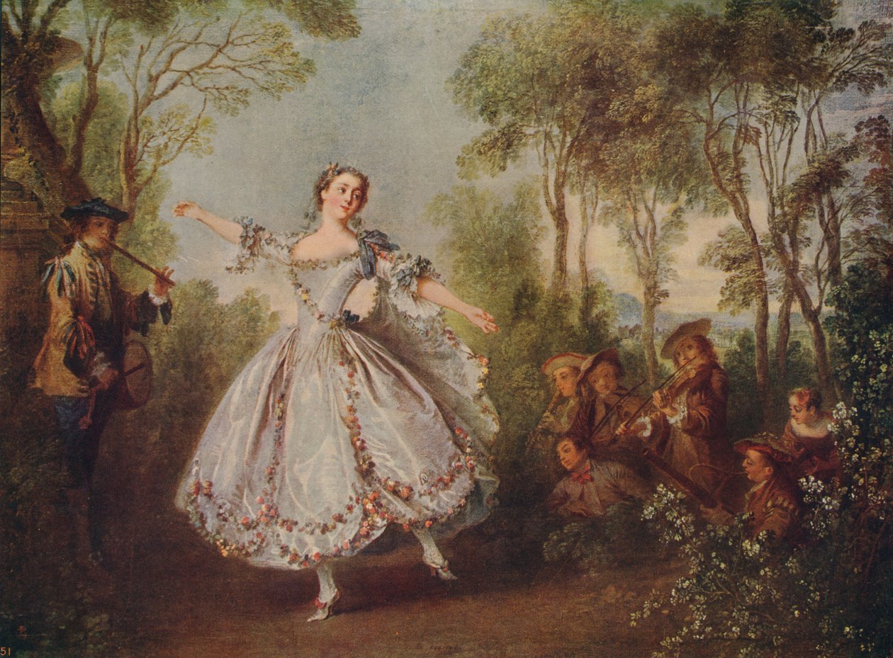 Mlle. Camargo-dans, 1730, c1915 av Nicolas Lancret