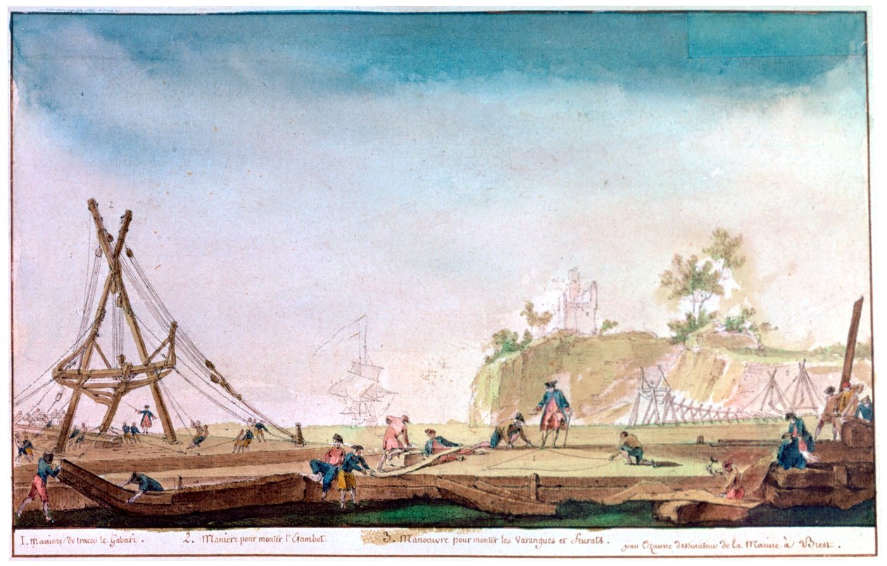 The Marina of Brest, c1750-1810 av Nicolas Marie Ozanne