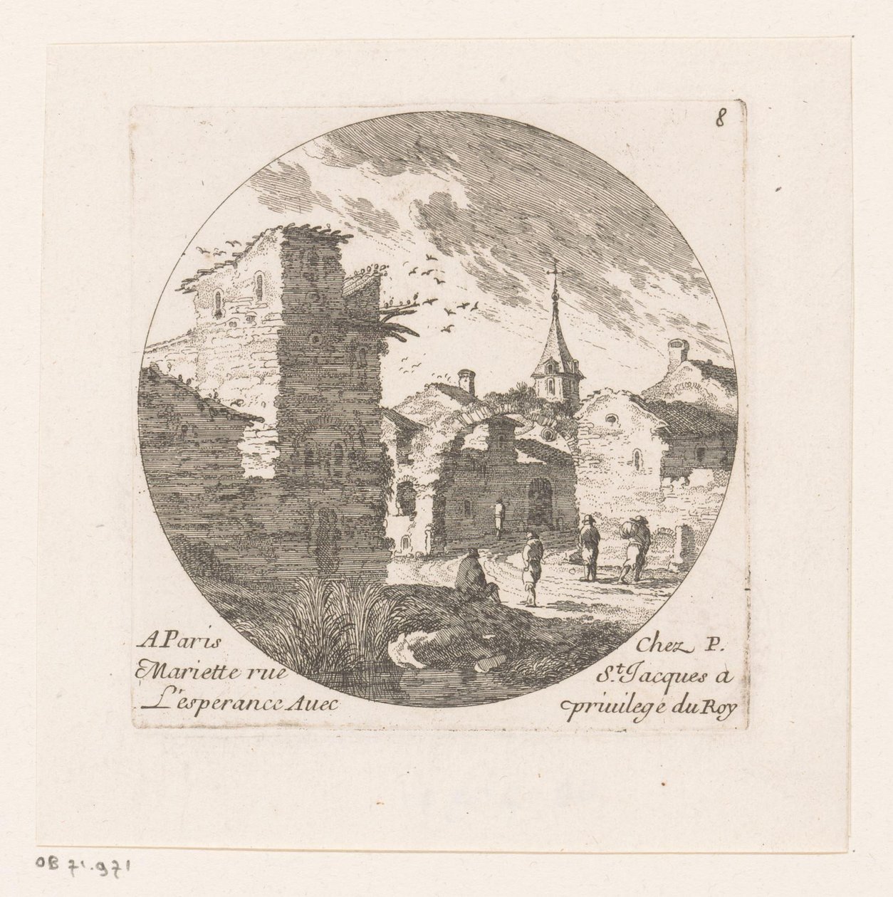 Figurer vid ruinerna av en port av Nicolas Perelle