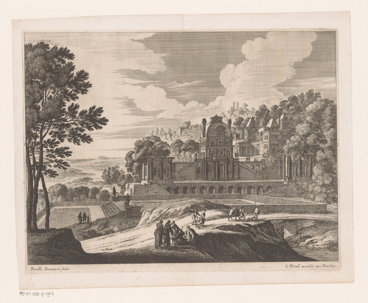 Landskap med slott av Nicolas Perelle