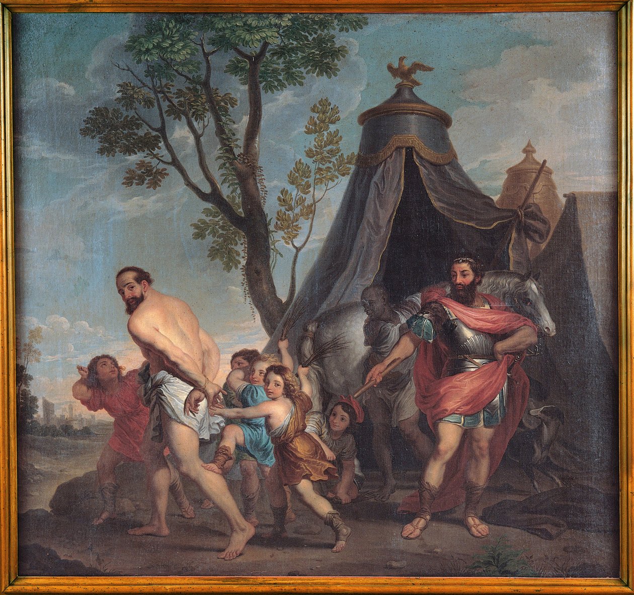 Camillus och skolmästaren i Falerii av Nicolas Poussin