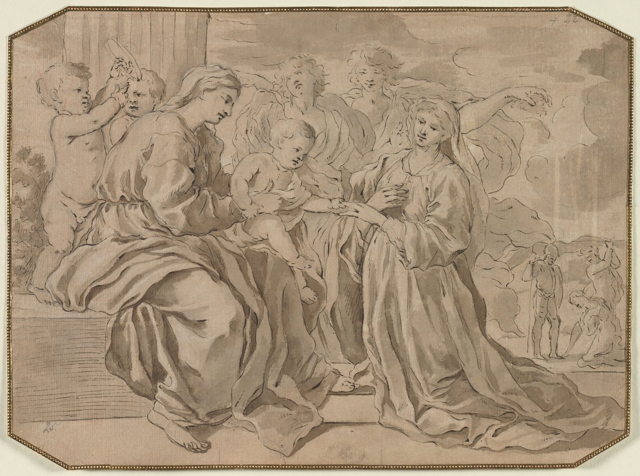 St. Catherines mystiska äktenskap av Nicolas Poussin