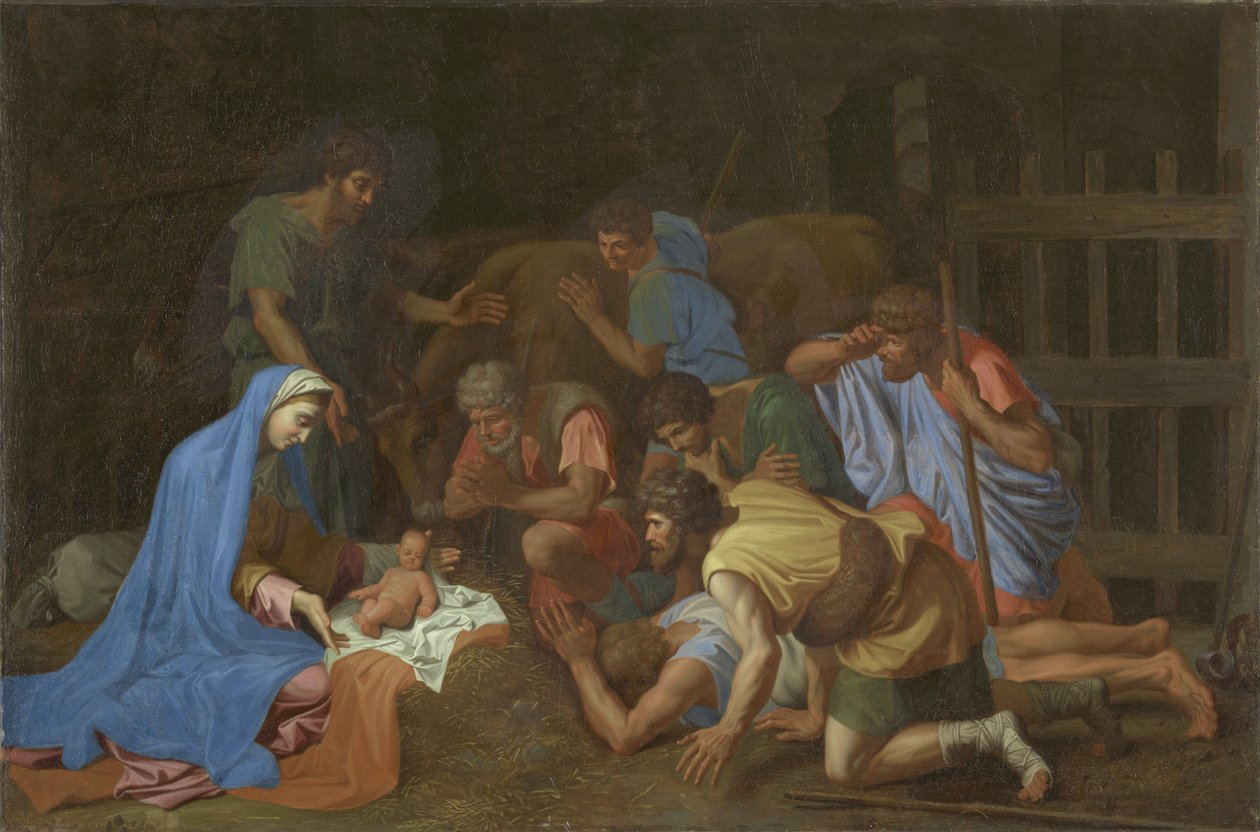 Herdarnas tillbedjan, c.1653 av Nicolas Poussin