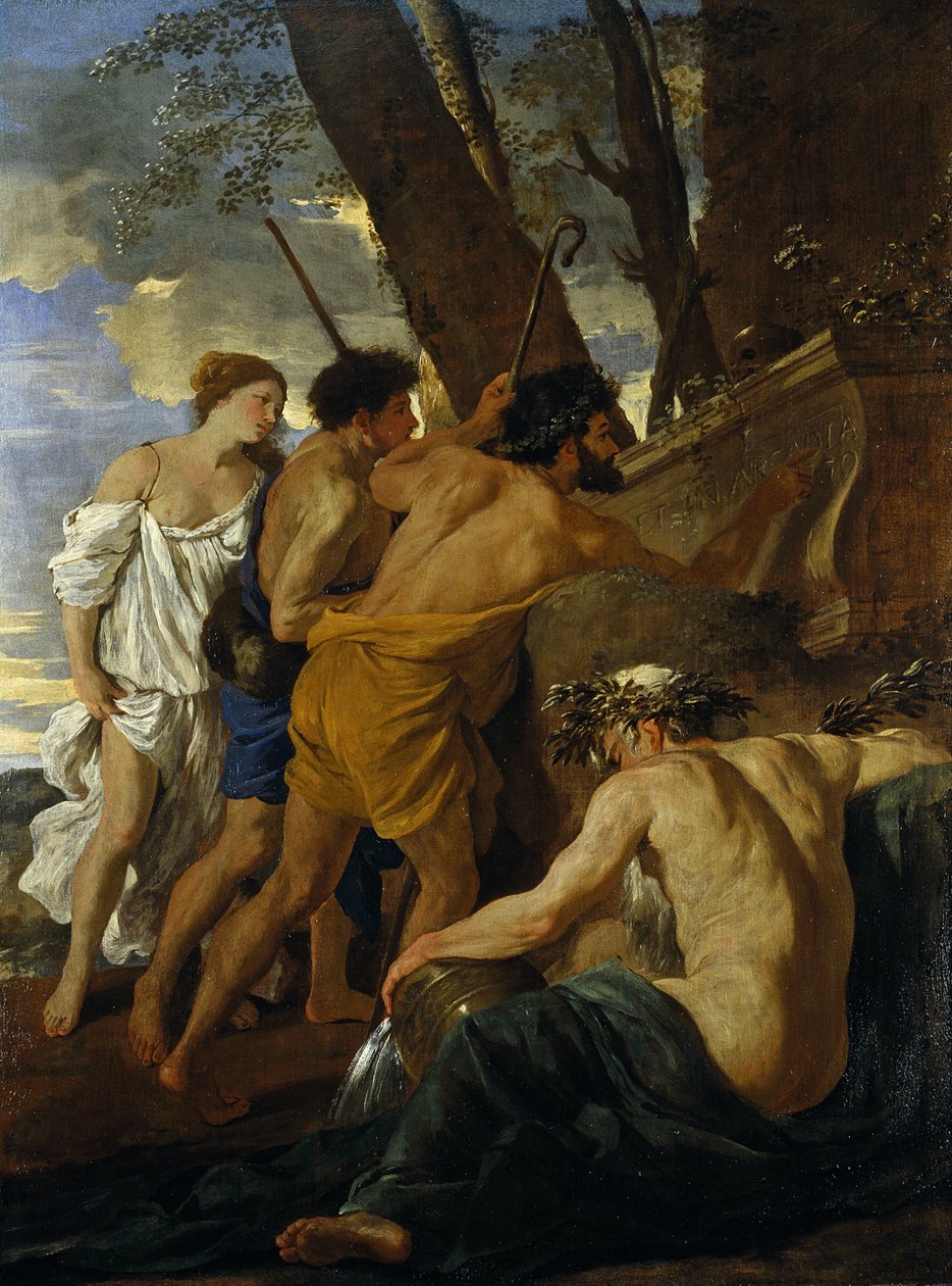 The Arcadian Shepherds (olja på duk) av Nicolas Poussin