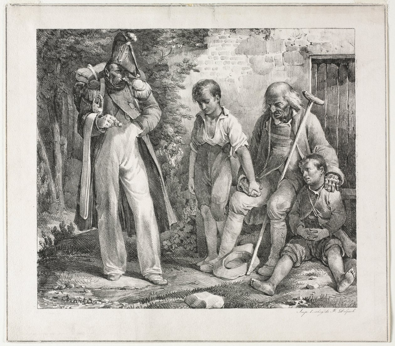 Tigger om allmosor, 1819. av Nicolas Toussaint Charlet
