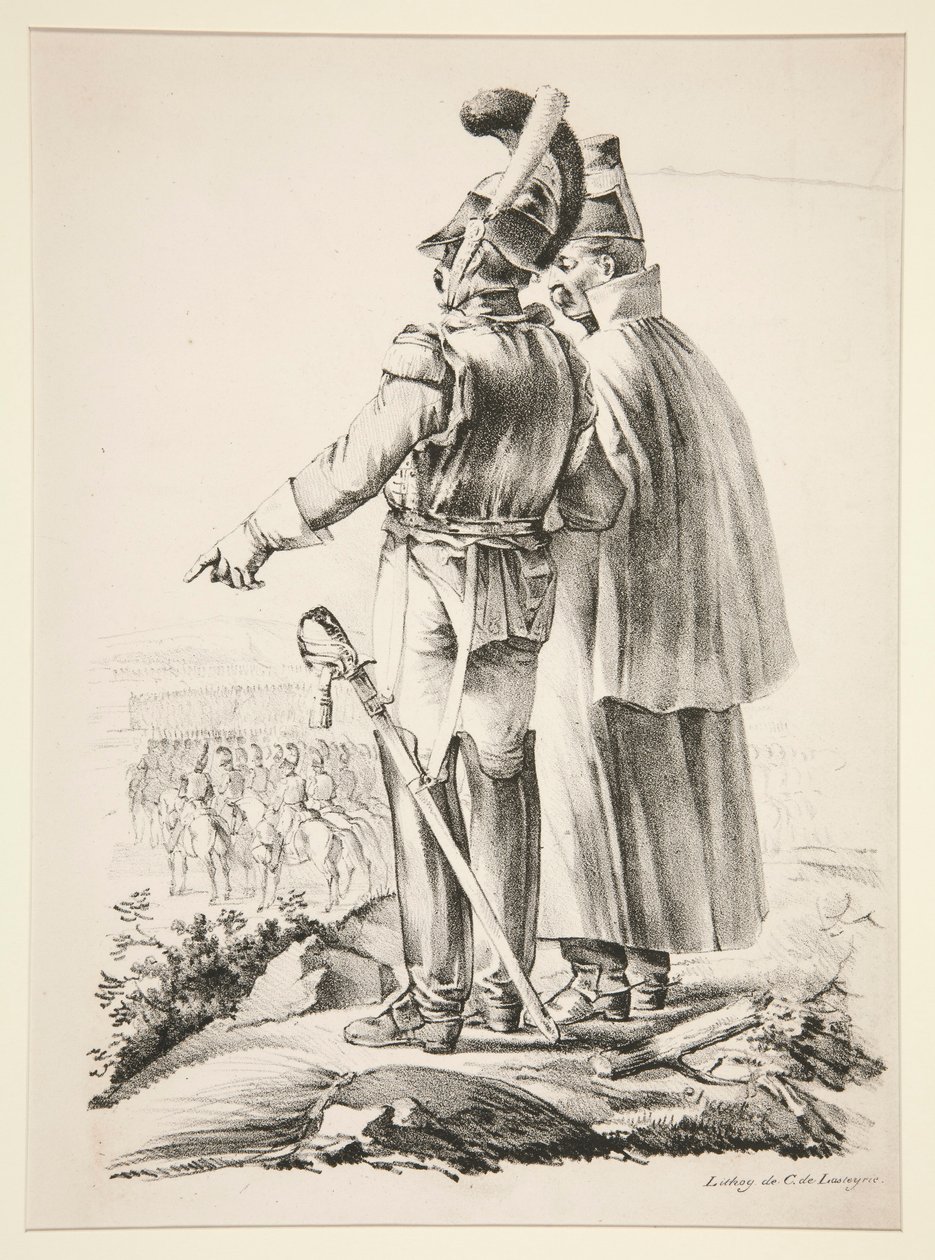 Två Cuirassiers till fots av Nicolas Toussaint Charlet