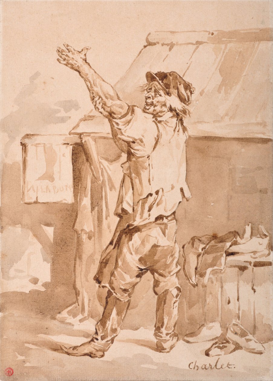Skomakaren (lavis) av Nicolas Toussaint Charlet