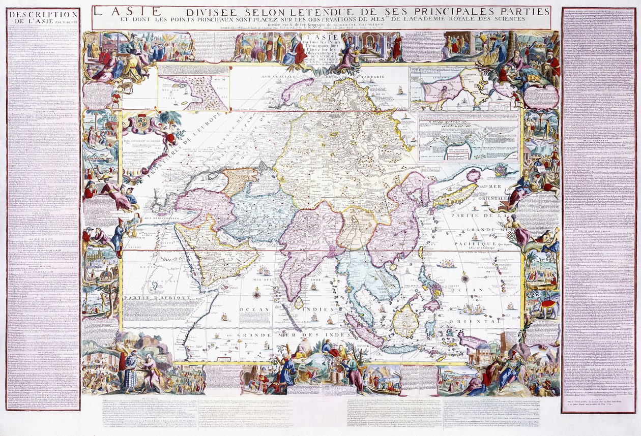 Karta över Asien, 1740 av Nicolas de Fer