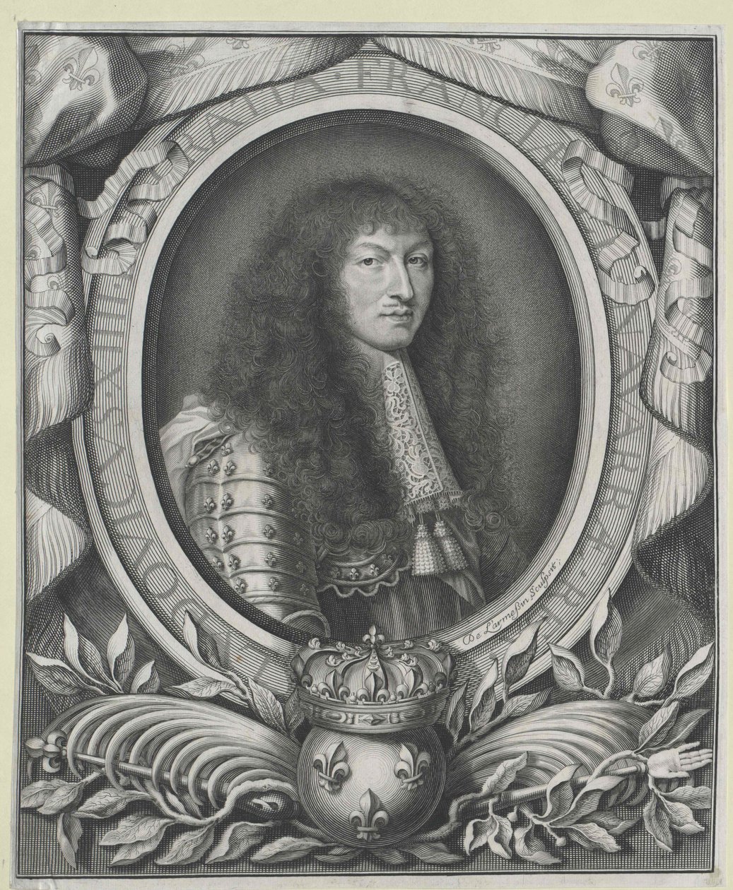 Frankrikes kung Ludvig XIV (gravyr) av Nicolas de Larmessin