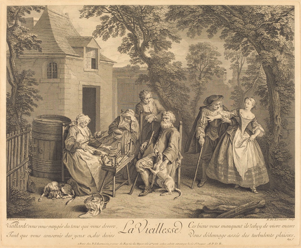 Gammal ålder av Nicolas de Larmessin IV after Nicolas Lancret