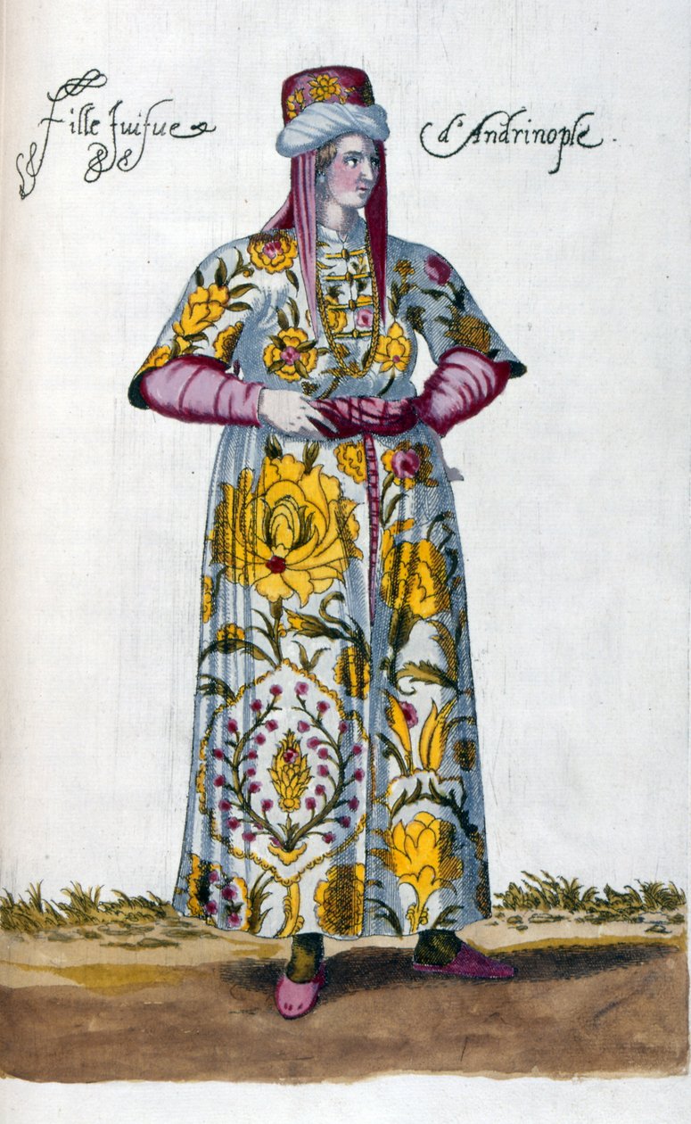 Turkisk judisk kvinna (illustration) av Nicolas de Nicolay