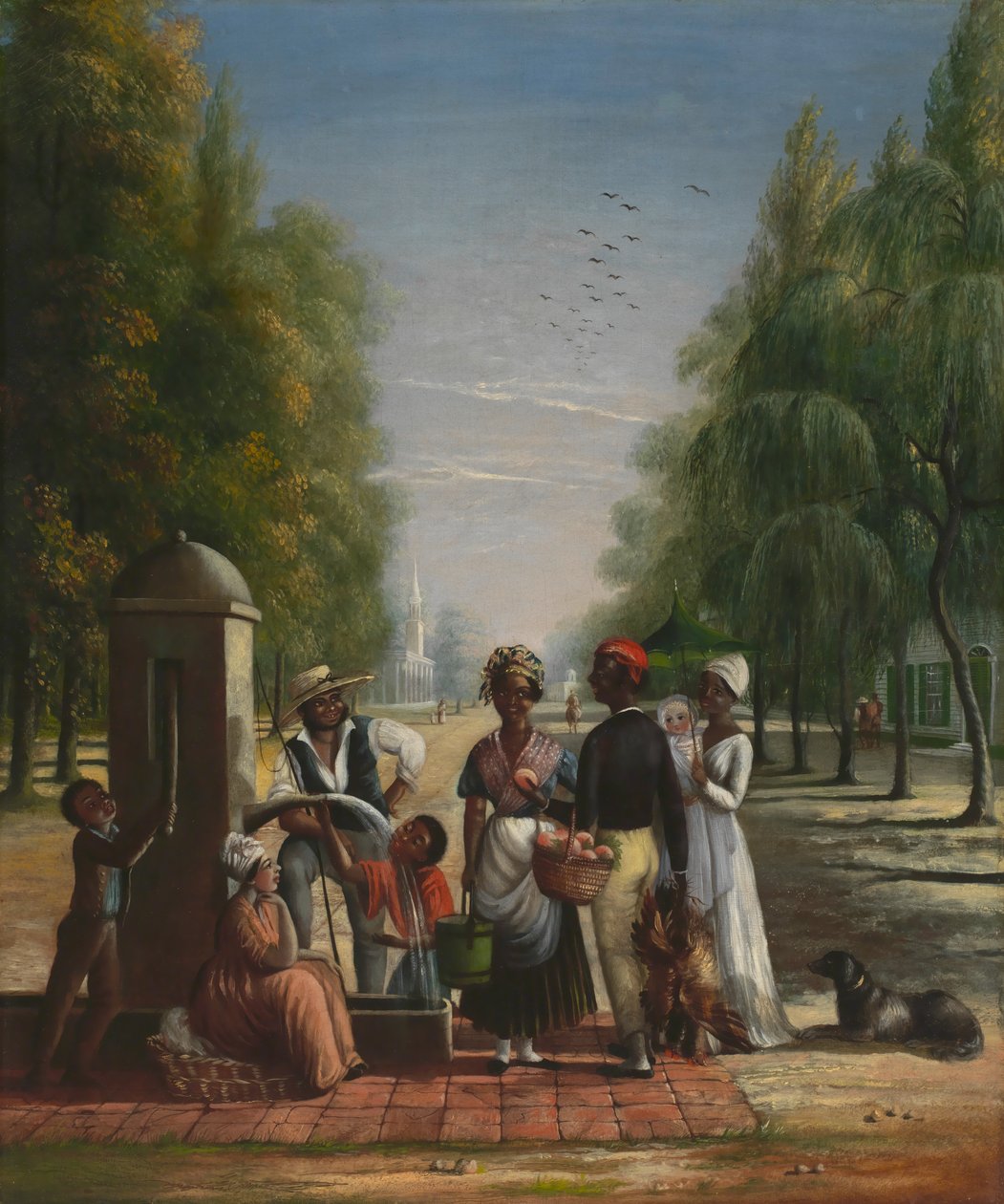 tjänare vid en pump, ca. 1840. av Nicolino Calyo