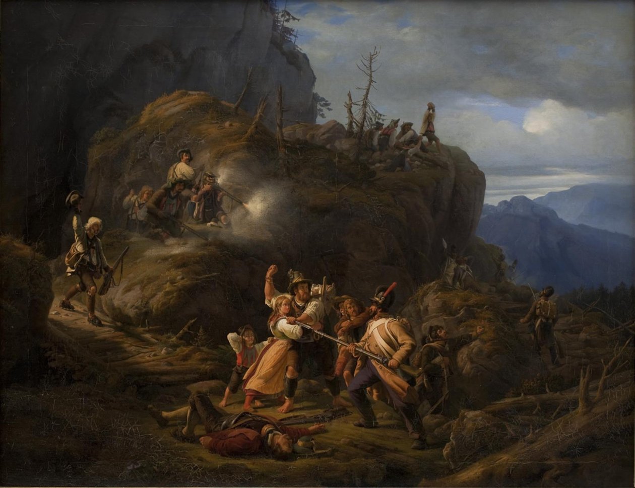 Scen från Tyrolskriget år 1809 av Niels Simonsen