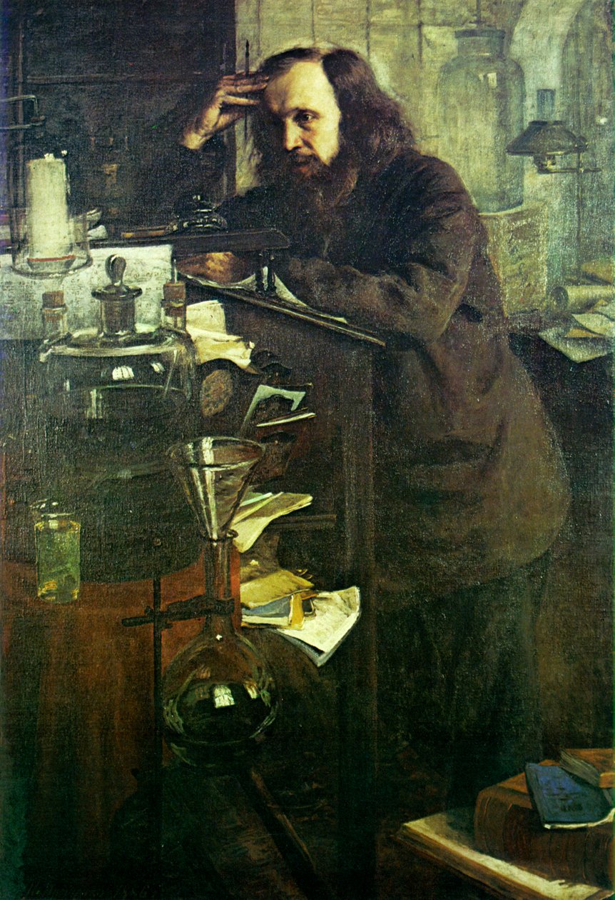  Dmitri Mendeleev at the Working Desk.n: ..    .n av Nikolai Aleksandrovich Yaroshenko
