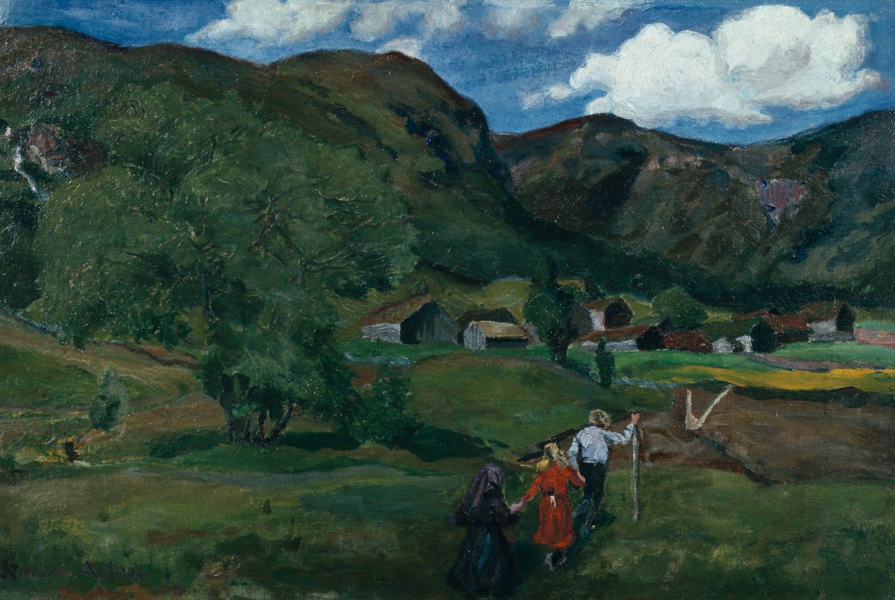 Lekande barn av Nikolai Astrup