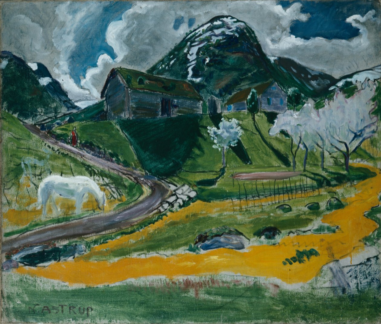 Vår med vit häst av Nikolai Astrup