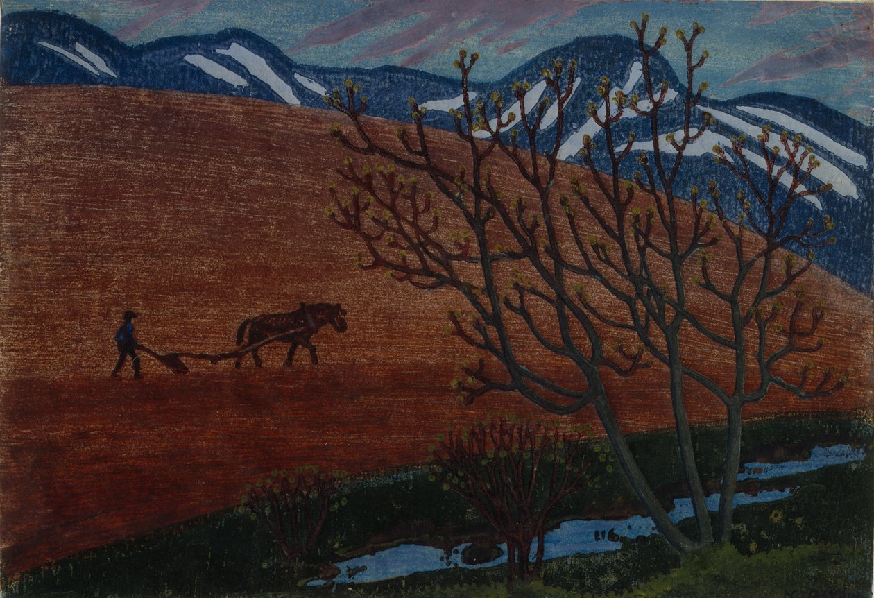 Plogmannen (olja på duk) av Nikolai Astrup
