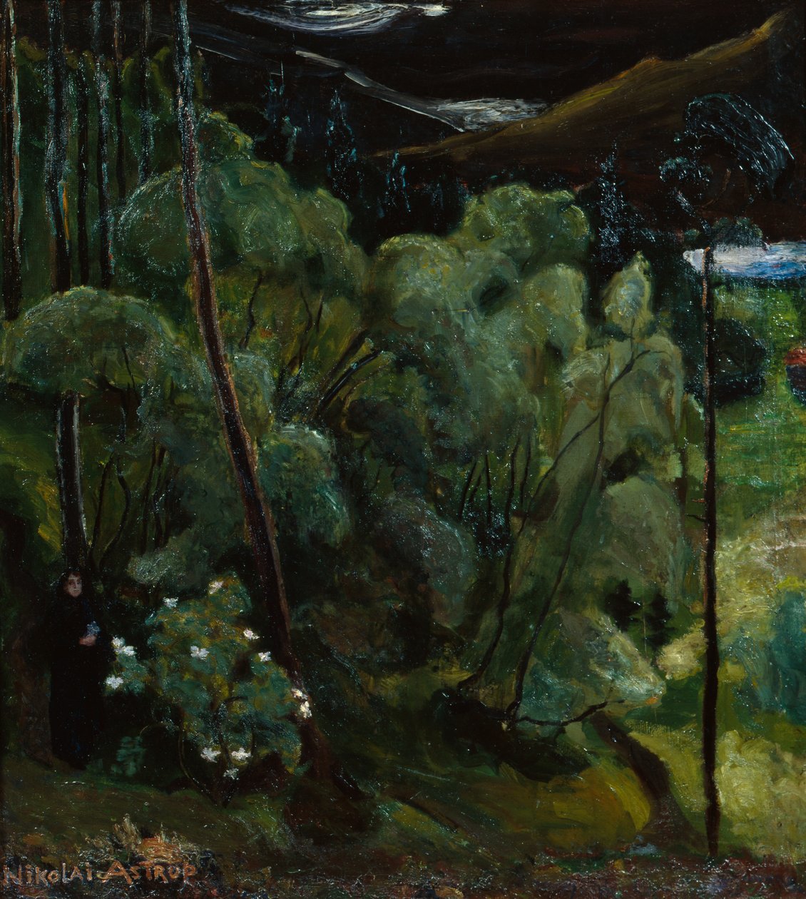 Kvinna i skogen av Nikolai Astrup