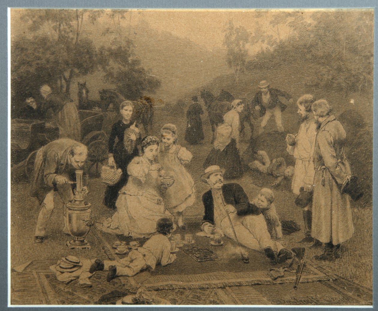 Markägare Tea Party av Nikolai Dmitrievich Dmitriev Orenburgsky