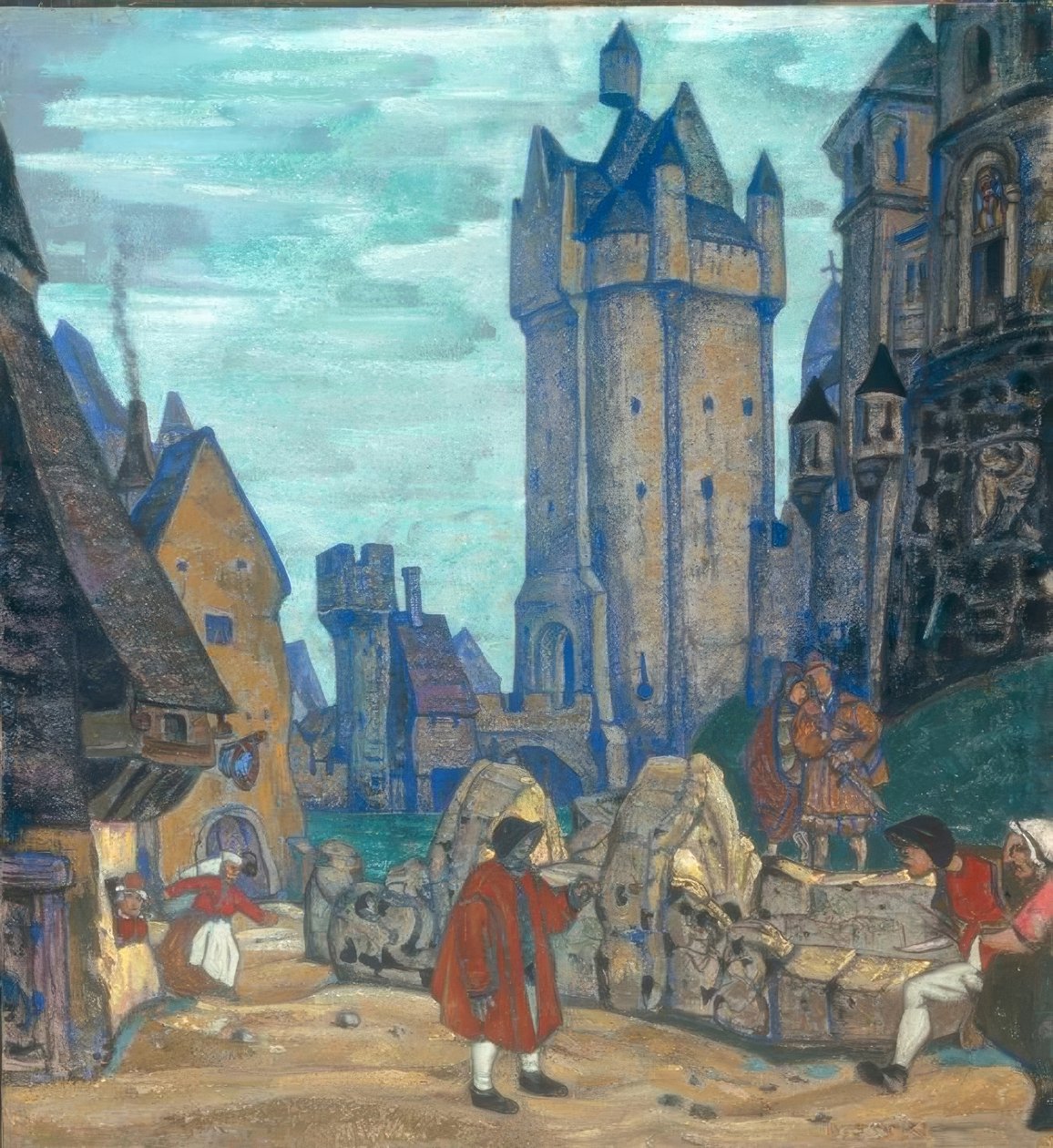Framför slottet av Nikolai Konstantinowitsch Roerich