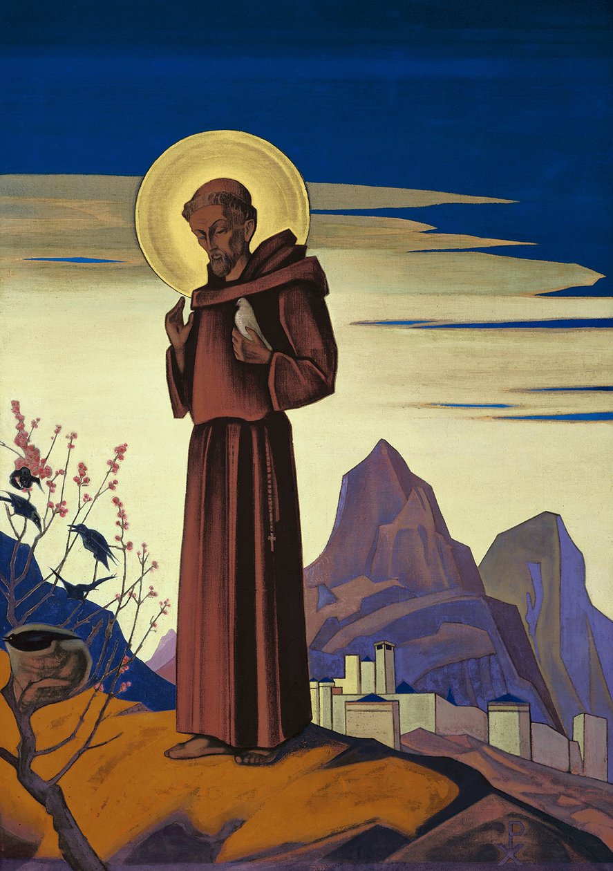 Saint Francis, 1932. av Nikolai Konstantinowitsch Roerich