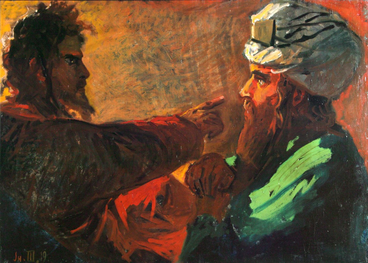 Kristus och Nikodemus studie, 1889 av Nikolai Nikolayevich Ge